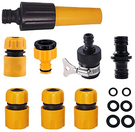 YIXISI Raccords d'arrosage Rapides Ensemble, Connecteurs Rapides pour Tuyau d'arrosage, Tuyau d'arrosage Accoupleur, Double Mâle Connecteur, Buse, Connexion Waterstop, Connecteurs de Robinet 2 en 1