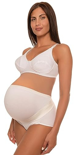 Istintiva Premamma – Mutande Donna Sostegno Gravidanza in Cotone | Supporto Addominale e Lombare | Sgambatura Anatomica | Bianco, Taglia 44 / IT4 /EU40