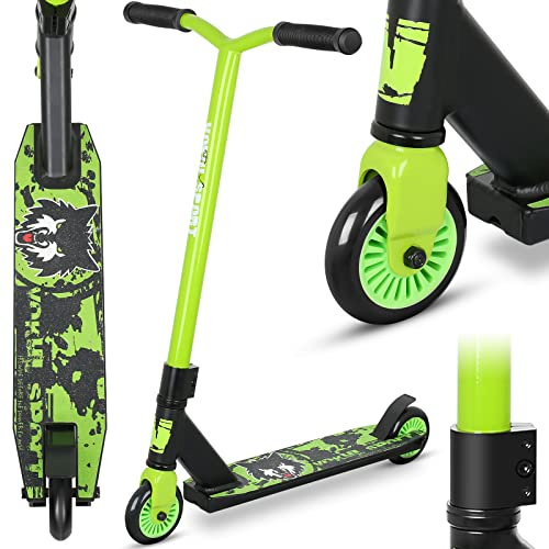 Joycruise Trottinette Stunt Pro Trick Trottinette pour enfants et adolescents à partir de 6 ans - Trottinette débutant Kick Freestyle - Guidon rotatif à 360° - Cadre en aluminium robuste - Roues de