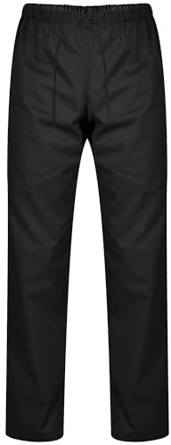 PALLTEX Carlo Kochhose Herren Kochhose Herren Kochhosen für Männer und Damen Bäckerhose mit elastischer Bund mit ​Tunnelzug XS - 5XL (Schwarz, 3XL)