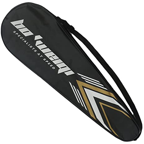 NB Wasserdicht Badminton Tasche für 2 Schläger, Premium Qualität Schutztasche, Schwarz, 70 x 22 x 2.5 cm