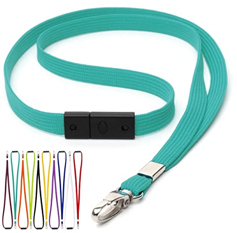 CKB LTD Breakaway Safety Lanyard Neck Strap Swivel Metal Clip for Id Card Holder - Pull Quick Release Design Lanyards Bulk
