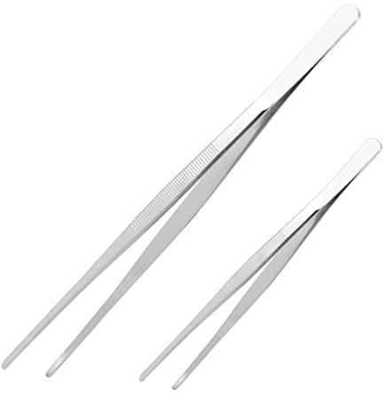 melebellot 2 Stück Edelstahl-Kochpinzette, Fleischwerkzeuge, Küchenzange, EIN nützliches Haushaltswerkzeug, zum Braten oder Servieren (20 cm und 30 cm)