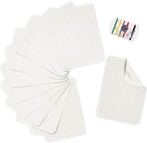 TXSN 12PCS Iron-on Repair Patch, Cotton Repair Patch for Clothes Pants Mending and Decorating Size 3 by 4-1/4, Beige