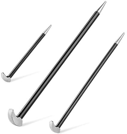 NERTOEE Lot de 3 pieds-biche mécaniques à tête roulante pour femme, levier de 15,2 cm, 30,5 cm, 40,6 cm, , facile à installer et à utiliser