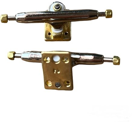 LEEFAI Pro Fingerboard Trucks Mini Finger Skateboard Axlar 4.0 Regular Kingpin Uppgraderad V2 Basplatta med hårdvara Basplatta Färg och Storlek (32 mm, Guld)