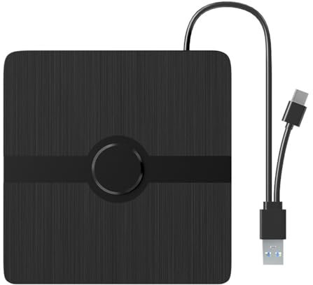External CD DVD Drive, Type-C & USB 3.0 Portable CD/DVD Writer/Player - Laptop, Desktop, PC, Mac, IOS, Windows 7-XP/Linux/Vista