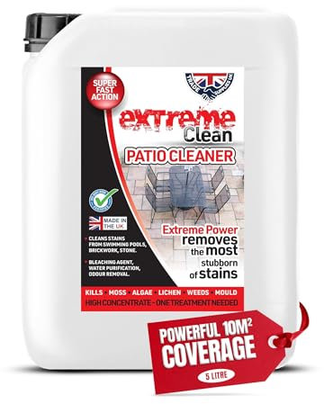 Trade Supplies UK - Extreme Clean Patio Cleaner 5L 14%-15% High concentration Block Paving Cleaner - Contains Sodium Hypochlorite