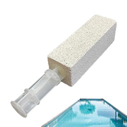 Cleaning Pumice Stone for Stove,Hard Water Rings Scouring Stick with Handle - Heavy Duty Cleaner Scrubber Powerful Stain Remover for Pool