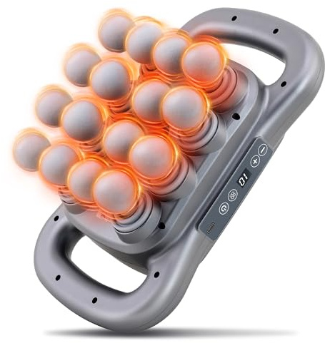 GAXEZO 16 Head Massage Gun Set, Deep Tissue Percussion Massager, 2600mAh Electric Massage Tools with 9 Styles & Levels, Dark Grey