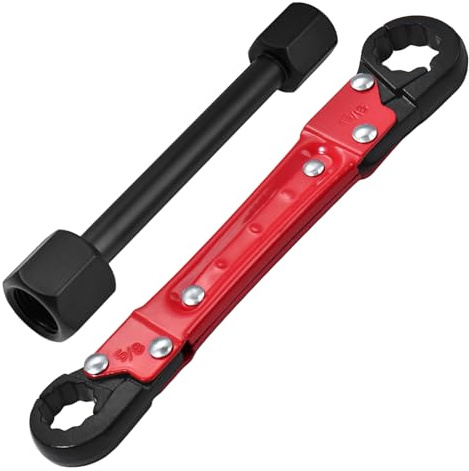LEONTOOL Kit di strumenti idraulici con chiave ad angolo per tubo a doppia estremità, chiavi angolari professionali per l'installazione di nuovi arresti angolari di compressione e rimozione