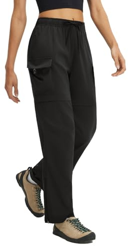 baleaf Trekkinghose Damen Zip Off, 3 in 1 Wanderhose Sommer Wasser Stretch Hiking Outdoor Pants Atmungsaktiv Funktionshose Schwarz M