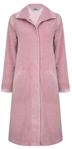 Revise RE-647 Peignoir à boutons pour femme en velours de coton chaud et long avec poches