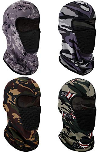 Blulu 4 Pcs Balaclava Ski Mask Full Face Cover Mask for Men Women Outdoor Sport Windproof Breathable Sun Protection Balaclava(Camouflage)