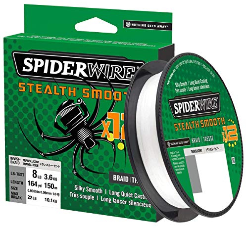 Spiderwire Angelschnur Stealth Smooth 12 Braid Translucent Geflochtene PE Dyneema Meer Spinnageln Brandungsangeln Karpfenangeln