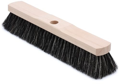 Agrarflora Saalbesen Naturhaar 40cm - Zimmerbesen aus Buchenholz - Stubenbesen mit Naturhaar-Borsten - Rosshaarbesen für Staub und feinen Schmutz - Hausbesen Made in Germany