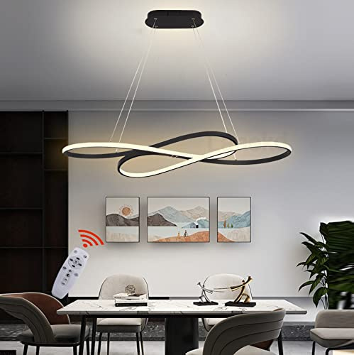 Lámpara Colgante LED Lamparas de techo Salon L100cm 48W Modernas Lamparas de techo Regulable Lámpara Colgantes Altura Ajustable Luz Lamparas de Comedor Para Cocina Oficina Mesa de Comedor Colgante