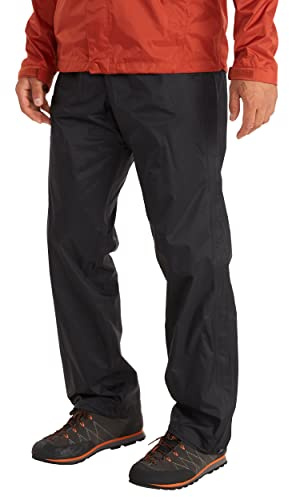 Marmot Män PreCip Eco Full Zip Pant Long, Vattentäta regnbyxor, vindtäta vandringsbyxor, andningsaktiva regnkläder för vandring och Trekking, Black, XXL