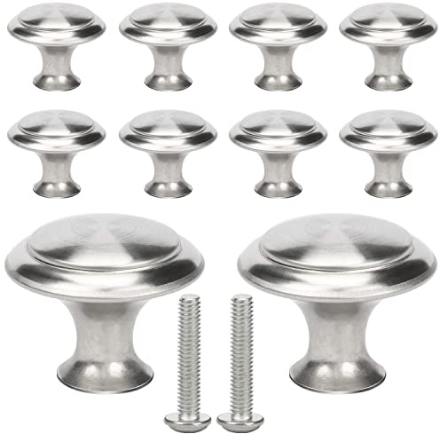 Botones de acero inoxidable – 10 piezas estilo redondo para cajón de plata
