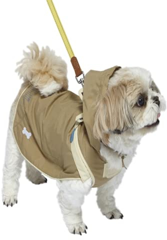 Reflekterande sporttransformer regnrock jacka för hundar. Storlek M. Beige khaki