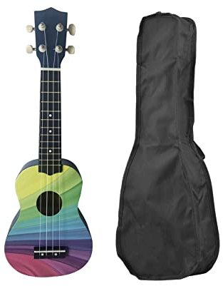 21-tums 4-strängad bas trä Ultratunn sopranukulele med spelningsväska for nybörjare tonåringar (Color : Type 6, Size : 21in)