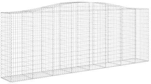 vidaXL Arched Gabion Baskets 15 pcs 400x50x140/160 cm Galvanised Iron