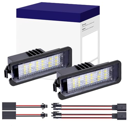 GBrite LED Number Plate Lights for V.W G.O.L.F 4 5 6 7, Scirocco Polo 9N 6R Pa-ssat 3c B6 Limousine CC Phaeton NEW Beetle 2 EOS, Canbus Error Free Units-2PCS