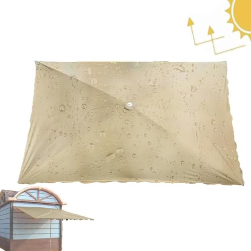 QSPNVFB Rectangular Toldo De Paraguas De Mercado, Cubierta De Repuesto para Sombrilla De Jardín, Impermeables Cuadrada Tela De Repuesto para Parasol(Khaki,3x4m(13'x10'))