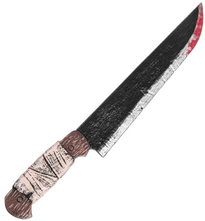 Boland Coltello insanguinato per Halloween, 42 cm, accessorio spaventoso per costume con lama spruzzata di sangue, falsa arma horror per travestimenti, feste di Halloween e cosplay