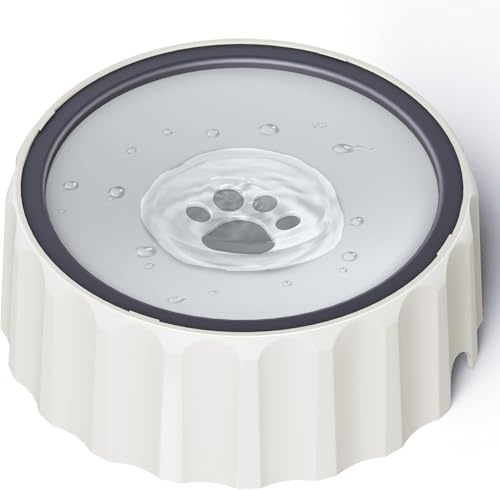 FORWH Dog Small Animals Water Bowl No Spill 70oz/2L Large Capacity Dispenser Non Slip No Splash Small Animals Bowl Pet Slow Feeder No Drip Dog Water Bowl on Vehicle for Dogs and Cats - Grey