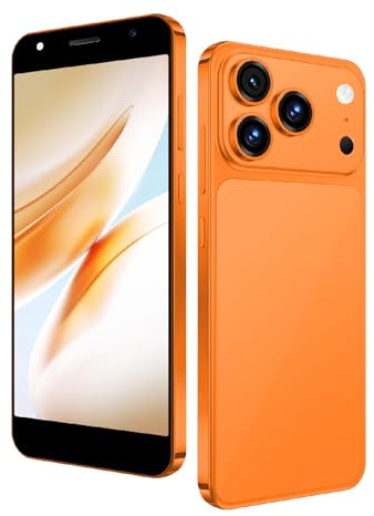 DEMANN GMBH Sblocca il tuo telefono, schermo da 5,0 pollici, 2 GB RAM + 16 GB ROM/TF 128 GB, 2 MP + 2 MP doppia fotocamera, supporto per 4G LTE FDD TDD, Dual SIM, adatto per principianti. (arancione