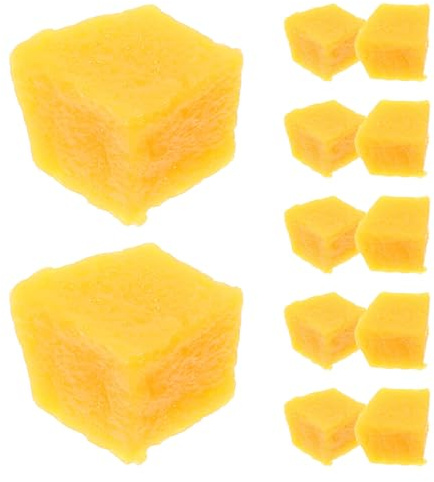 OUNONA 12 st konstgjorda mangoblock simulering skivad frukt fotorekvisita plastmangomodell fotorekvisita för stormarknadsskyltfönster