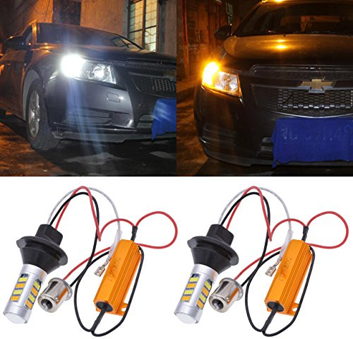 TUINCYN BAU15S Lampadina a LED Ambra Bianco Doppio colore Commutazione della lampadina Errore PY21W Indicatore di direzione Luce di marcia diurna con resistori di carico
