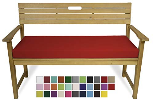 Rollmayer Bankkissen Bankauflage Sitzkissen Bankpolster Auflage für Bänke in Haus und Garten Kollektion Vivid, 1 Stück (Rot 12, 160x50x8cm)