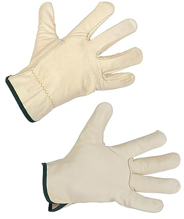 Kerbl works 1 Paar Handschuh Boss II, Arbeitshandschuh, Lederhandschuh, 10/XL, creme, unisex, chromfrei gegerbtes Rindsleder, Montage, Handwerk, Bau