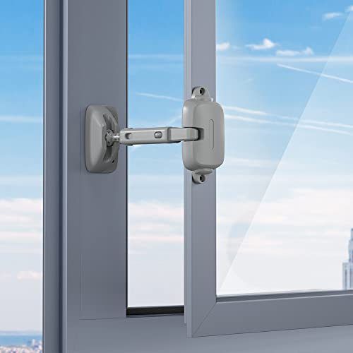 SAFELON Einstellbare Fensterlückengröße Baby-Sicherheitsfensterbegrenzer, kindersicheres Fenstersicherheitsschloss für Kinder und Haustiere (1 Stück, Grau)