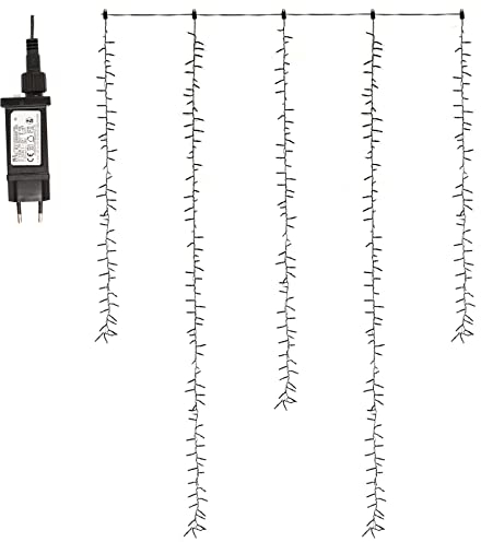 OVITEC Liane LED Lichtervorhang mit 5 Strängen| Innen- und Außenbereich | mit Strom | LED Lichterkette zur Party Deko, Hochzeit, Pavillon oder Balkon Deko | mit Dimmfunktion und Timer
