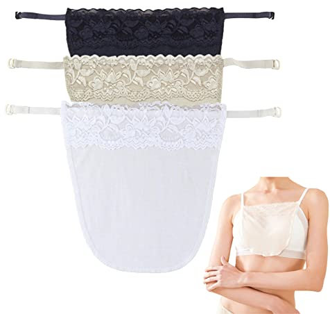 HAOXYO 3 Pcs Dame Dentelle A Clipser Faux Camisole Soutien Gorge Insérer Recouvrir Modestie Panneau Gilet Cache Décolleté,Cache Decollete Femme,Caraco Fantaisie en Dentelle pour Femme