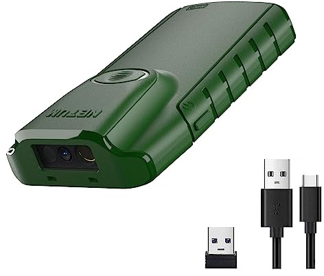 NETUM Scanner Barcode 1D Bluetooth, Lettore CCD 3-in-1 Portatile con Clip Posteriore, Wireless, Compatibile Tablet iOS/Android/Windows/macOS per Magazzino e POS (E740)