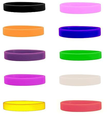 10 Piezas de Pulseras de Goma, Pulseras de Silicona, Accesorios de Fiesta, Brazalete Elastica para Niño Hombres y Mujeres (Multicolor)