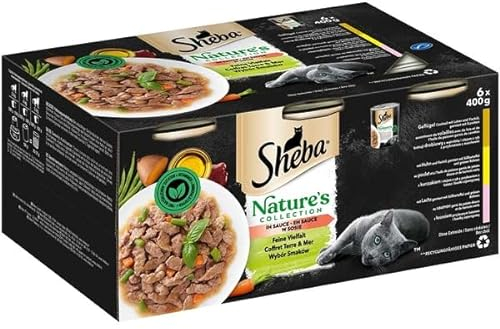 Sheba Katzenfutter Nassfutter Nature's Collection in Sauce Feine Vielfalt 6 Dosen (6 x 400g)