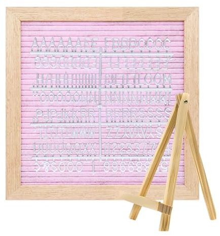 Letter Board con supporto, Letter Board Sign – Legname Letter Board Multiuso Feltro Message Board Board Lavagna Letter Board Sign – Lavagna quadrata con lettere, Elegante annuncio per l'inizio della
