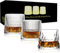 XSYCYM Rotatable Bottom Crystal Whiskey Glasses, Premium 5OZ Scotch Glasses Set of 3, Old Fashioned Thick Weighted Bottom Rocks Glasses for Drinking Bourbon, Cocktails, Cognac, Rum