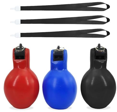 CVFRTT 3-Piece Outdoor Life-Saving Whistle With 3-Piece Lanyard, Referee Whistle, Sports Competition Whistle, Squeeze Whistle, Emergency Whistle