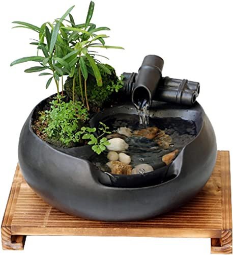 Tabletop Water Fountain Waterfall Desktop Electric Water Fountain Decor Indoor Outdoor Portable Tabletop Decorative Zen Meditation Waterfall Desktop Feng Shui Waterfall Fou