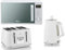 Swan Serenity White 1.7L 3KW Kettle, 4 Slice Toaster and 20L 800W Digital Microwave SM4421WHT. Contemporary Design Matching Swan Kitchen Set in a Matt White Finish