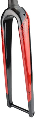 Cykelgaffel Full Carbon Fiber Styv Gaffel 700c Road Bike Gaffel 1-1/2'' Avsmalnande 26'' 27.5'' 29'' Mountainbike MTB Gaffel Thru Axel 12x100mm Skivbroms Framgaffel (Red)