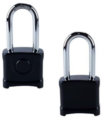 zalati Candado de código de 4 dígitos para exteriores, resistente a la intemperie, cuerpo de 54 mm con arco largo de 8 mm de grosor para portones, garajes, cobertizos, vallas, escuelas (negro)