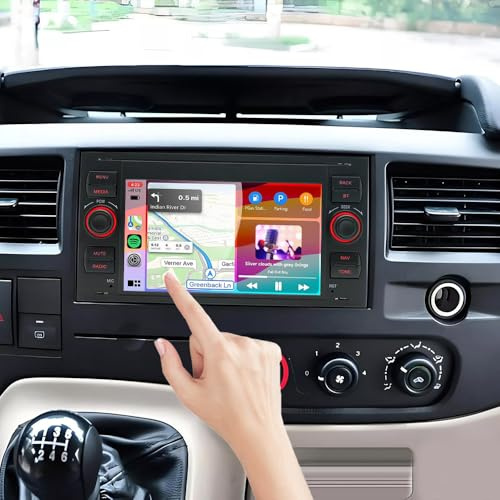 4+64G Android 14 Dubbel Din Radio för Ford Transit MK7 2006-2011, 7 Inch IPS Touchscreen med Wireless Carplay Android Auto med Bildschirm Bluetooth Navi WiFi Rückfahrkamera FM/RDS Mirror Link