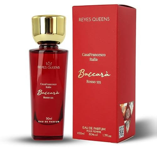 Perfume para mujer REYES QUEENS, CasaFrancesco Italia Baccará Rosso 555 50 ml Familia Olfativa: Amaderada, Tamaño: 50 ml, Concentración: Agua de perfume, Género: Femenino